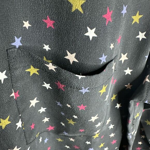 Rails Kate Silk Rainbow Stars Shirt Women's Size Small Button Down Designer Soft - Picture 11 of 16